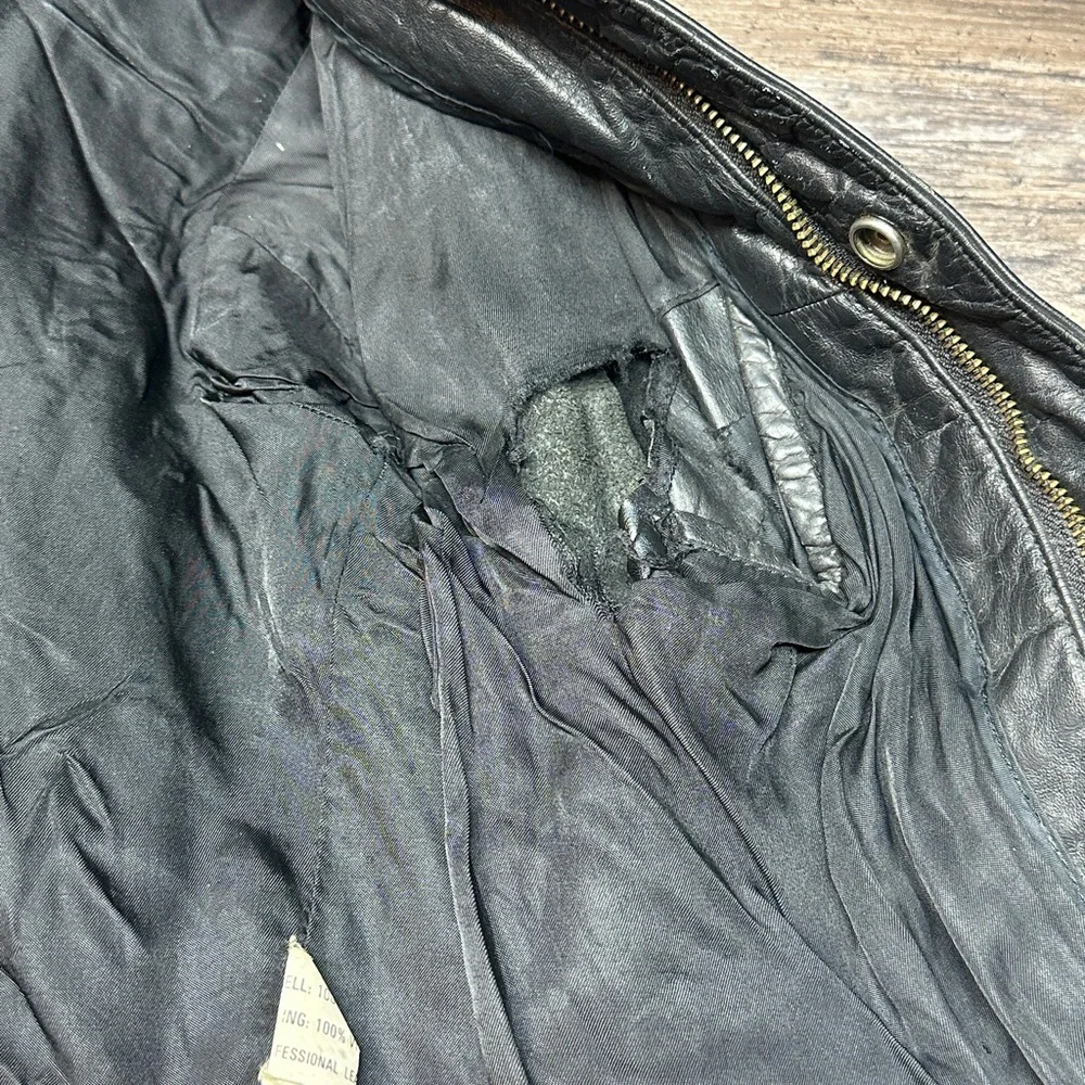 Vintage Reed Sportswear Leather Jacket - Men's Black Jacket